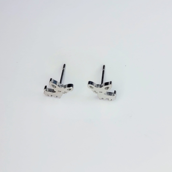 Cute doggy, puppy stainless steel earrings in silver color. Hypoallergenic - Picture 3 of 4